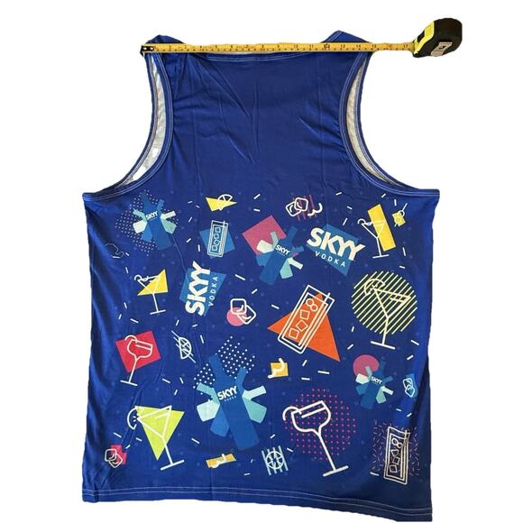 SKYY Vodka Men’s Large PRIDE Tank Top - Blue Cocktails Design Polyester New - Picture 9 of 14
